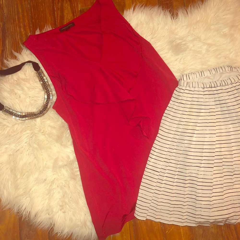 Frilly Red Banana Republic Top